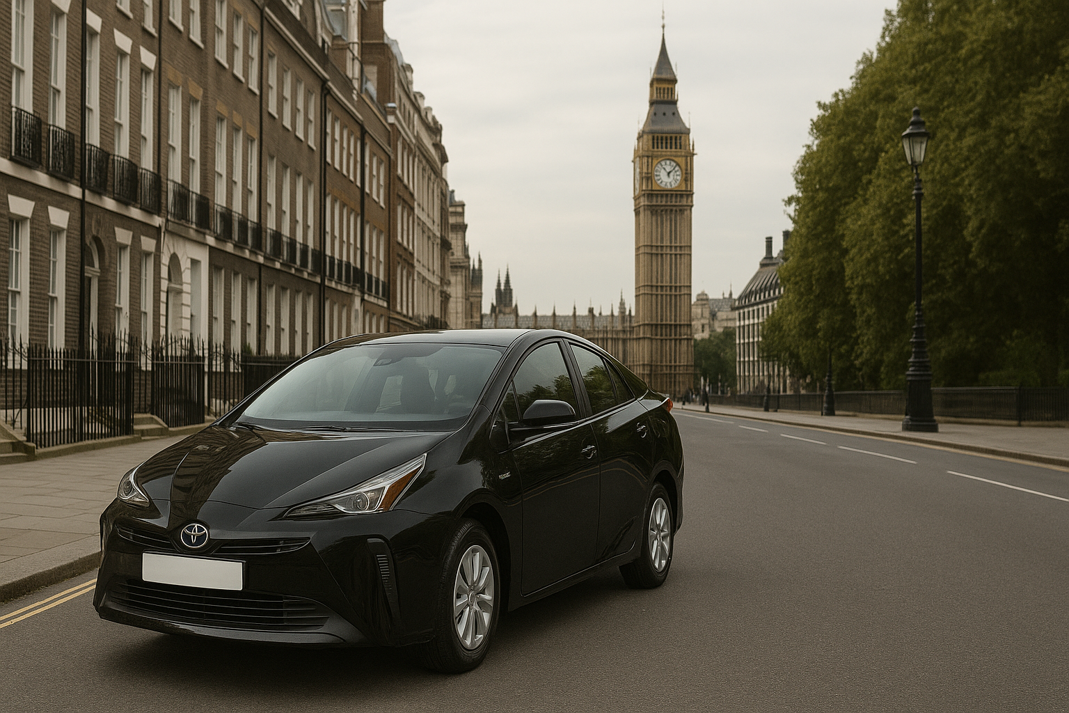 Black prius wolvehampton plated hybrid for hire